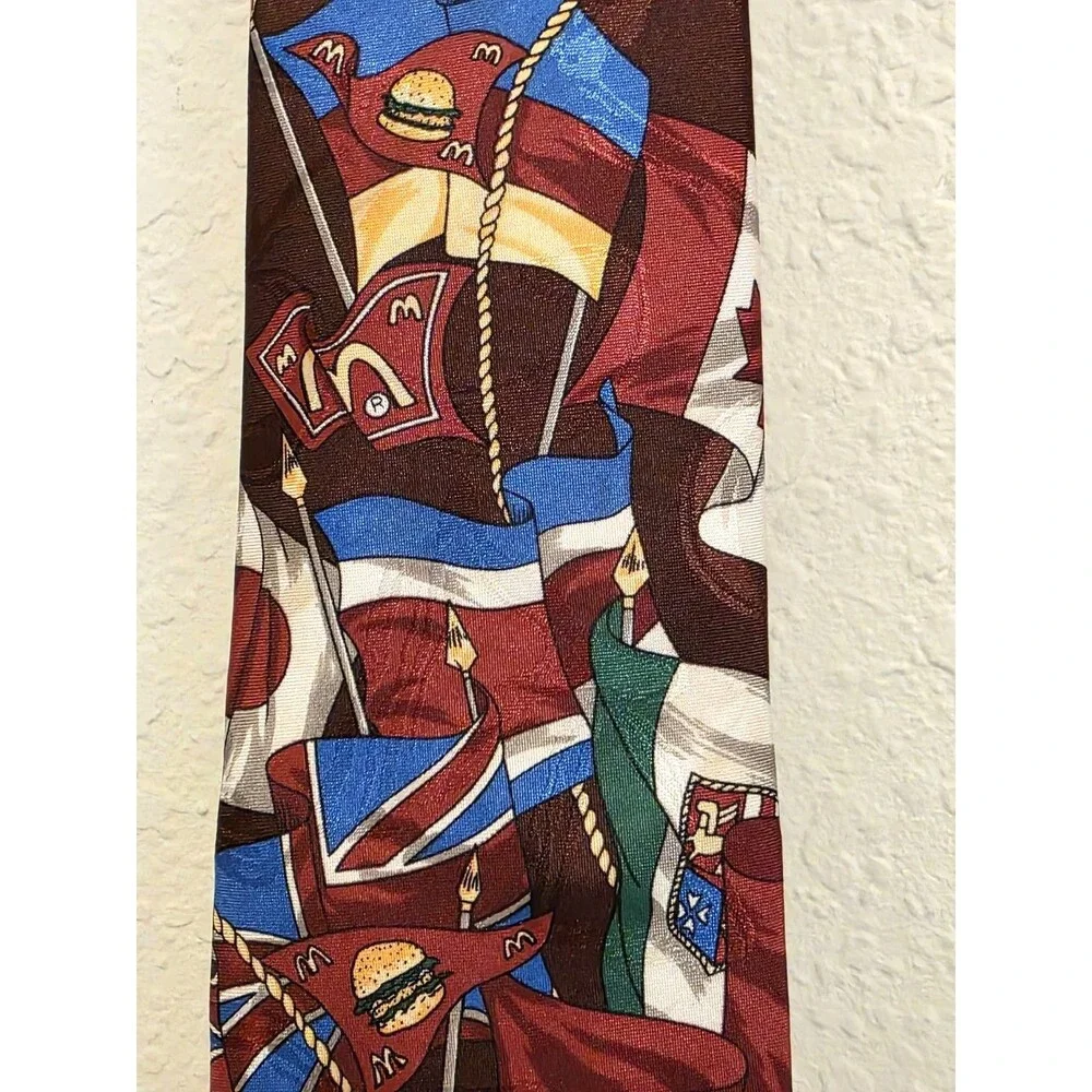 Vintage 1994 McDonald's The Collection Neck tie International Flags 57
